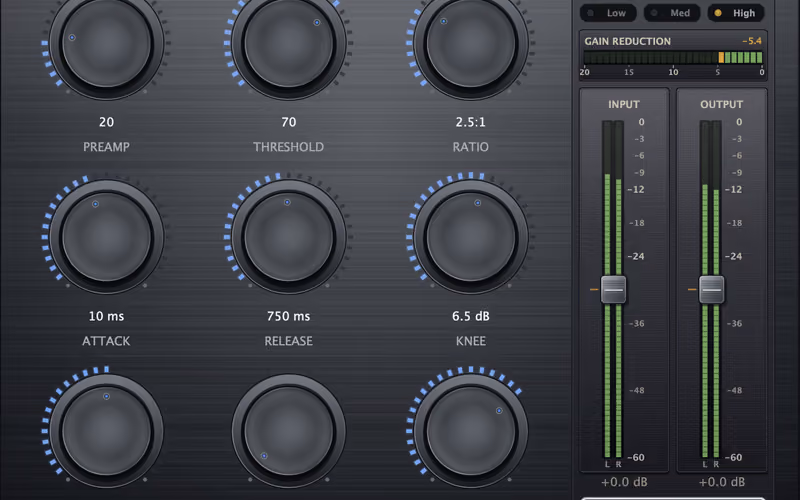Tape DSP Compressor free tape-style compressor plugin with Preamp, Tape Drive, Peak Reduction, Ratio, Response, Focus, Tape, Air and Mix controls plus a gain-reduction meter
